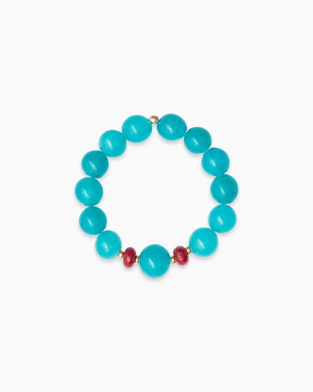 FORMENTERA bracelet with blue amazonite, root rubies and sterling silver