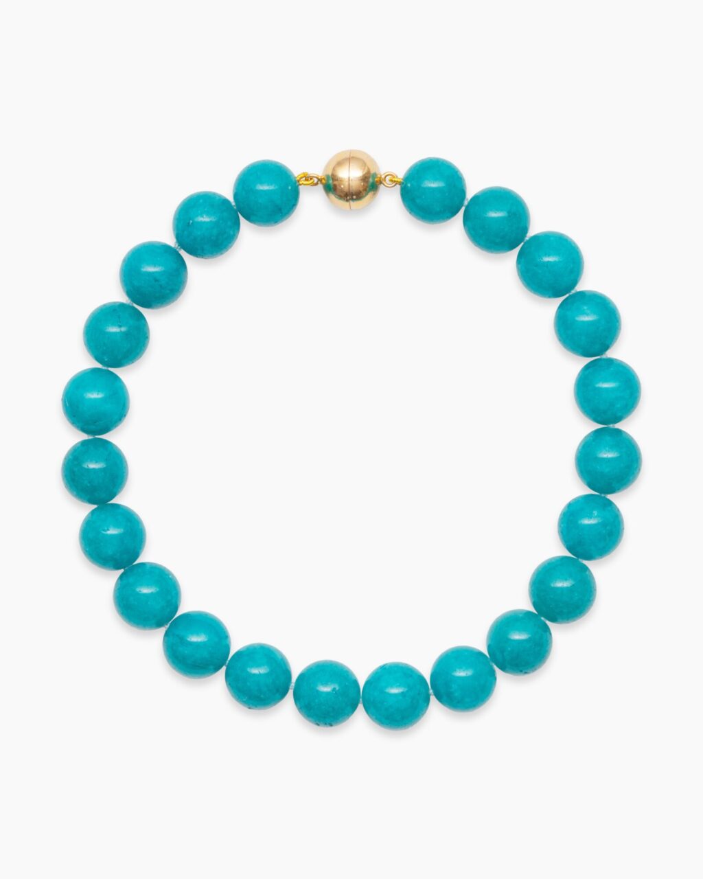 AURORA blue jade necklace with 18-karat gold-plated sterling silver clasp