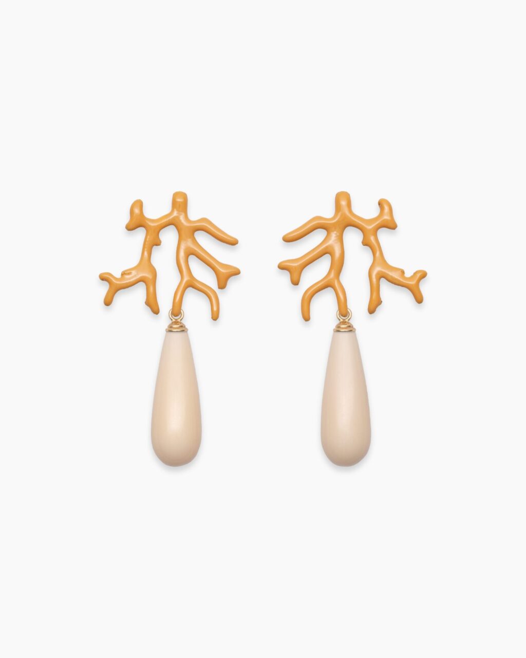 IBIZA SMALTO beige quartz earrings with sand-coloured enamel