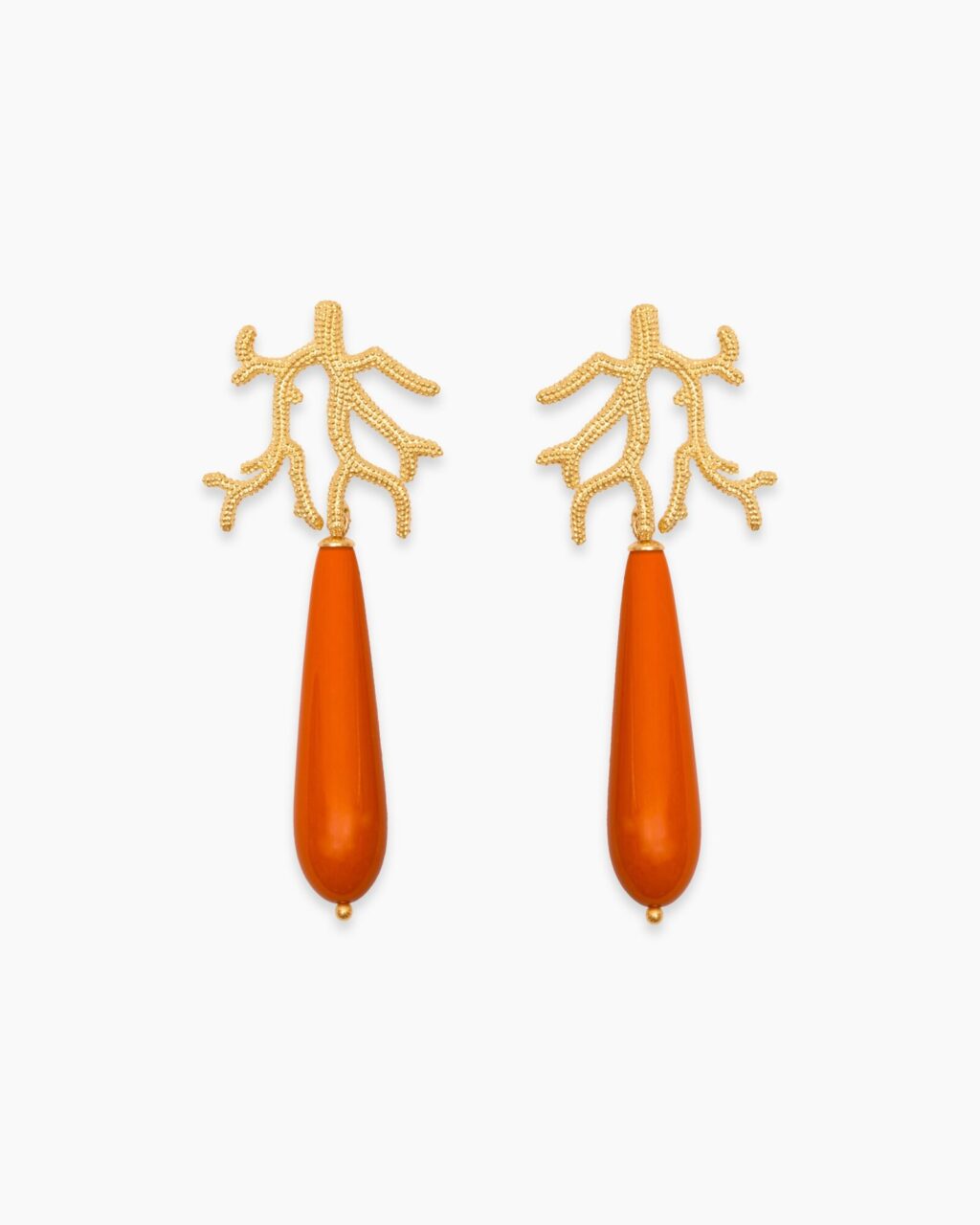 IBIZA orange quartz earrings with 18-karat gold-plated sterling silver